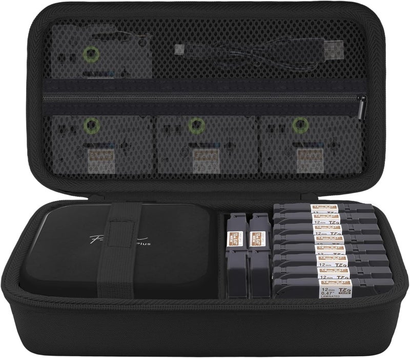 Baval Label Printer Case Compatible with Brother P-Touch Cube Plus PT-P710BT Bluetooth Label Maker(Black Case) - Image 2